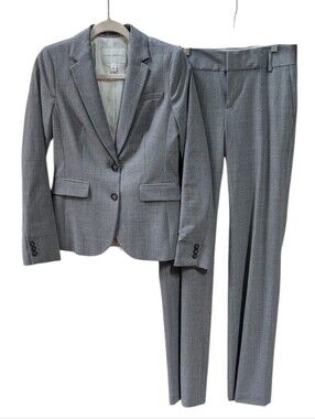 Banana Republic, Grey/Bluish Pant Suit. Jacket Size 4, Pants 6L